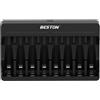 BESTON Caricabatterie batterie Litio Li-ion ricaricabili 8 posti AA AAA DC5V/2A BESTON
