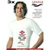 LEABLE 3 MAGLIA INTIMA UOMO LANA COTONE MANICA CORTA, TAGLIE FINO ALLA FORTE 5XL
