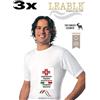LEABLE 3 MAGLIA INTIMA UOMO CALDO COTONE MANICA CORTA GIROCOLLO COLORI ASSORTITI