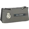 safta Real Madrid, 3 ° set 24/25, borsa per la scuola dei bambini, con cerniera semplice, ideale per bambini di diverse età, confortevole e versatile, qualità e resistenza, 22 x 8 x 10 cm, grigio, M, Casual