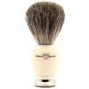 Edwin Jagger 81SB587 - Pennello da barba con setole di puro tasso, manico imitazione avorio, nodo ed estremità in nichel placcato