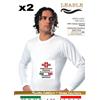 LEABLE 2 MAGLIA INTIMA UOMO CALDO COTONE MANICA LUNGA GIROCOLLO COLORI ASSORTITI