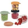 BÉABA - Set di 4 Contenitori Pappa, Vasetti in Vetro per la Conservazione, Porzioni Freezer Svezzamento, Neonati e Bambini, Scala Graduata Misurazione, Termoresistente, 250 ml, Sunrise