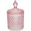 Subitodisponibile Potiche portaconfetti in vetro diamantato ROSA 10.5x17.5 cm BOMBONIERA 1EFS