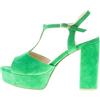 L'ARIANNA scarpe donna Sandalo in camoscio verde T-Strap Platform tacco 10,5