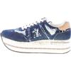 PREMIATA scarpe donna Sneaker Beth 6714 in tessuto denim blu strappato vintage