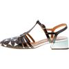 CHIE MIHARA scarpe donna slingback Hesali in vernice nero e bianco tacco 3 cm
