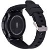 System-S Braccialetto Flessibile IN Silicone 22mm per Samsung Gear S3 Smartwatch Nero