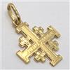 CIONDOLO CROCE DI GERUSALEMME, ORO GIALLO 750 18K, FINEMENTE LAVORATA