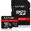 Magix Scheda MicroSD Card PRO Series Classe10 V30 + Adattatore SD, Velocità di lettura fino a 95 MB/s (64GB)