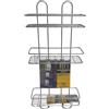 Beca Scaffale bagno mensola 3piani rettangolare 25x11xH53cm antiruggine grigio doccia