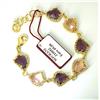 Sovrani Bracciale Donna Sovrani J10052 In Bronzo Dorato Con Pietre Viola E Rosa