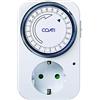 Coati Simon - Programmatore analogico giornaliero, presa timer programmabile, compatta e analogica, con luce LED luminosa, intensità 16 A, 230 V/50 Hz, colore: bianco