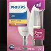PHILIPS LED WARM WHITE 2700K 60W 806LUMEN E14 A++ SET DUE LAMPADINE CANDELA