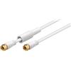 Goobay 67297 Cavetto F per Antenna Satellitare (80 dB), Piatto, Schermatura Doppia, Bianco, 7.5 m Lunghezza del Cavo