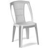 Non applicabile Sedia Stella di Plastica Bianca Grande Senza Braccioli Resistente da Giardino