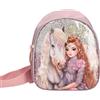 Depesche 13296 TOPModel Viva Violet - Borsa a Tracolla Piccola in Viola, con Motivo Modello, Cavallo e Glitter, con Tracolla Regolabile
