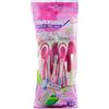 Satinex, Rasoi 3 Lame Usa e Getta con Aloe e Vitamina E, Confezione da 6 Rasoi con Testina Snodabile e Striscia Lubrificante, Depilazione Donna Profonda e Delicata, Rasoio con Manico Ergonomico