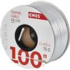 EMOS Cavo antenna 100 m bianco coassiale CLASS A per SAT, TV e CCTV tipo CB21D doppia schermatura, 110 dB, resistenza 75 ohm
