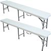 WELL HOME MOBILIARIO & DECORACIÓN Set pic-nic Mobili da giardino pieghevoli: 2 panchina da 183 x 28 x 43 cm, colore bianco, mobili ausiliari e multifunzionali, per esterni