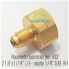 RACCORDO RIDUZIONE PER BOMBOLA GAS REFRIGERANTE R32 - PASSO SINISTRO USCITA 1/4"