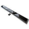Idralite CANALINA DI SCARICO DOCCIA VETRO NERO E ACCIAIO INOX PILETTA DRENAGGIO 60 cm
