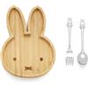 Zilverstad - Piatto in bambù Miffy + posate 2 pz in acciaio inox