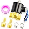 ERGAOBOY Elettrovalvola Elettrica in Ottone Da 1/4" BSP 12V Con Connettore a Resca, Adatt