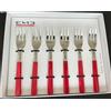 EME POSATE PER CAFFE' O DOLCE ROSSE DA 8CM MADE IN ITALY IN ACCIAIO 6 PEZZI