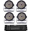 SPECIAL KIT LUCI PSICHEDELICHE EFFETTO LUCE DISCOTECA DJ PALCO MIXER DMX + 4 PAR 36 IMPIANTO