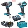 Makita KIT DLX2180TJ1 MAKITA TRAPANO AVVITATORE 18V DHP484+DTD153+3XBL1850B+DC18RC+MACP