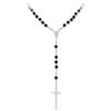 Amen Collana Rosario AMEN CROBON60 Argento 925% Nero Croce Uomo Donna Unisex