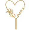 dekora - Cake Topper Festa della Mamma a Forma di Cuore - Decorazione per Torte Adatta al Contatto con Alimenti - Topper in Plastica per Decorare Torte o Dolci - Oro - Dimensioni 16 x 11 cm