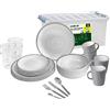 Brunner 0830154N.C4X Set Piatti, Bicchieri, Tazze Infrangibili in Melamina Stonetouch 36 Pz, all Inclusive Bellagio, Antislip, Utilizzo Lunga Durata Indoor Outdoor