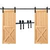 VEVOR Kit Binario per Porta Scorrevole Doppia Carico 150kg 244cm Gancio Forma J