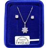 TBT-gioielli Collana Fiore Punto Luce + Orecchini pl. oro Bianco 18k con Cristalli Zirconi