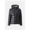 BLAUER Donna Piumino Con Cappuccio e Pelliccia Piuma Nero Black