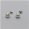 ARMONIE GIOIELLI ORECCHINI CON PERLA BIANCA E ORO BIANCO 18Kt P.8,5-9 mm (0409)