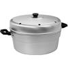 Wintem Forno Pentola in Alluminio con Coperchio e Spargifiamma 28cm - Design Robusto e Durevole 1,0mm - Miglia Ergonomica in Ferro Zincato - Piastra in Acciaio Inox - Facile da Pulire e da Usare