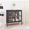 vidaXL Credenza Antracite 70x35x70 cm in Acciaio e Vetro