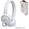 JBL TUNE 500 T500 CUFFIE CON FILO ON-EAR JACK 3.5" CON COMANDI E MICROFONO BIANC