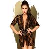 Vestaglia donna sexy kimono nero trasparente con perizoma tanga lingerie erotica