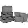 G FORCE GForce Set da viaggio da 6 pezzi, colore grigio, 39,8 x 30 x 30 cm