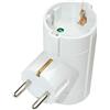 Silver Electronics - Adattatore doppio a 2 prese, spina di colore bianco, potenza massima di questo ladro è di 3680 W, corrente nominale 10/16 A, 250 V, protezione per bambini TUV.