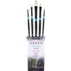 Princeton Art & Brush Company Princeton Aspen 6500 - Set di 5 pennelli sintetici professionali per pittura a olio, per pittura a olio, acrilico e guazzo, pennelli piatti e rotondi
