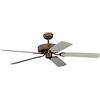 Pepeo GmbH Ventilatore a soffitto senza illuminazione Potkuri, Bronzo antico, pale Bianco, 132 cm