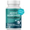 WESALYS Collagene Idrolizzato 2000Mg e Acido Ialuronico 500Mg, 200cp per Pelle e Ossa