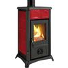 La Nordica Extraflame stufa a legna Gemma con rivestimento in maiolica bordeaux