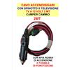 Cavo Accendisigari con Spinotto per Televisore TV a 12 VOLT 2 mt - Camper Camion