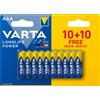 Varta Batteria LongLife POWER AAA 10+10 Free Alk. Varta 4903121490